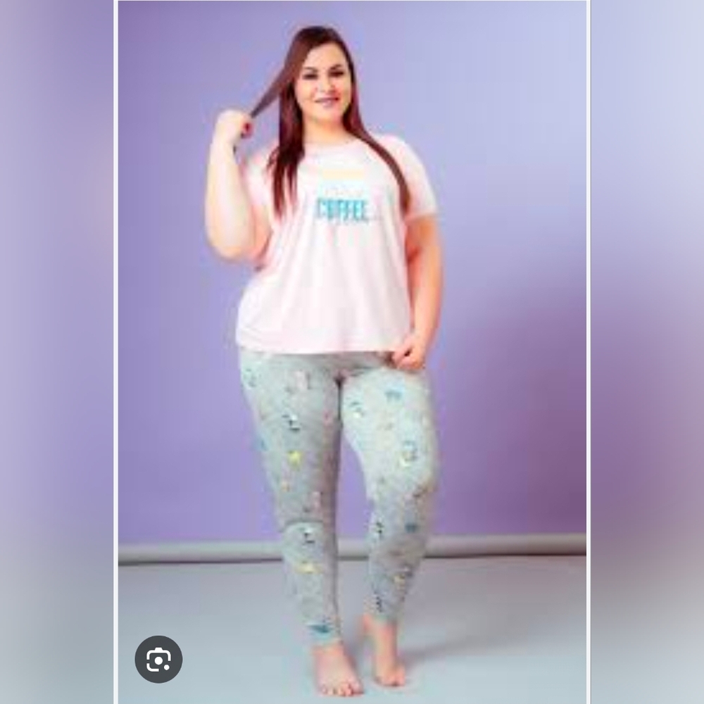Joyspun Women Short Sleeve TShirt and Joggers Pajama Set 2 Piece Plus Size 2X 18 - Picture 4 of 5